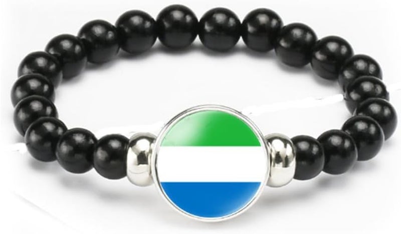 vmcoatdu National Flag Bracelet Elastic Rope Beaded Bracelet Support Your Country Travel Souvenir Gifts for Men Women - Image 1